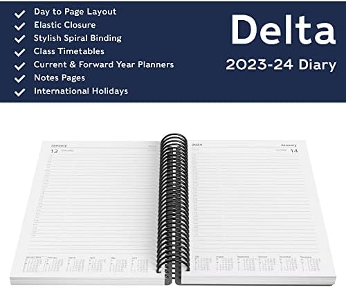 Collins Delta Academic 2023-24 A5 dana do stranice Srednji godišnji dnevnički plan, fakultet ili univerzitetski