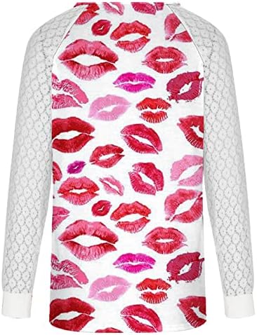 Ženske ležerne majice s dugim rukavima modni leptir grafički vrhovi čipkasti majice Comfy labavi fit pulover