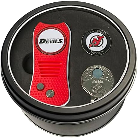 Tim Golf NHL New Jersey Devils TIn poklon set s retraktivnim klipkom, kapicama za poklon za poklon za poklon preklopnik, klip za razvod, CLIP, i 2 dvostrana emajl kugla, patentirani dizajn, manje oštećenja zelenilo, mehanizam za prebacivanje