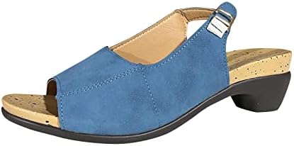 Chunky pete sandale za žene kanta za gležnjeve Dressy Office Sandale, ženska ljetna metalna kopča papuče sandala