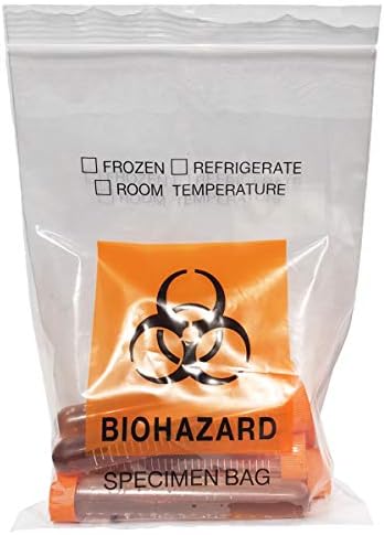 Daarcin 200pcs Biohazard uzorak torbe, 6x9. 8in/15x25cm laboratorija uzorak torba sa Biohazard Logo Štampanje, ziplock Top sa vanjskim džep papirologije torbicu