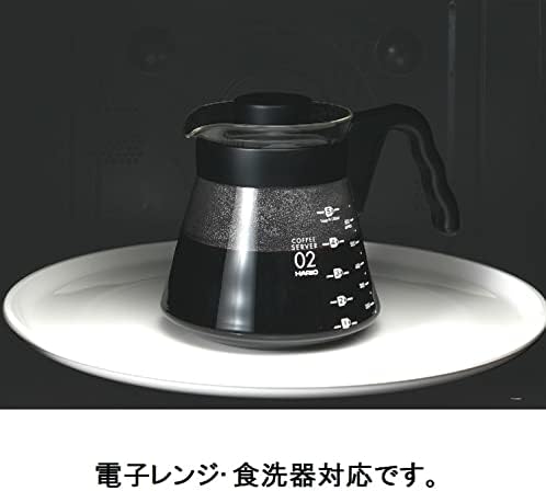 Staklo za kafu Hario V60 Pour preko karafe mikrovalne pećnice Sefe 700ml, crna