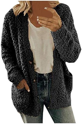 RMXEI ženske casual plus veličine Plišani džepovi džepovi gorki tasteri Cardigan kaput