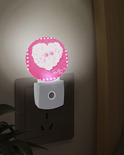 Majčin dan noćno svjetlo za djecu, odrasle, dječake, djevojčice, malu djecu, Dječji rasadnik, kupatilo spavaća soba hodnik toalet prijenosni utikač u zidno noćno svjetlo Automatski senzor Love Rose Flower Pink Florals