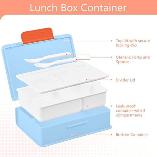 Polar Bento Bento kutije za odrasle / dječji ručak otporan na propuštanje Blue Ručak Kontejneri za posao / školu / izlet
