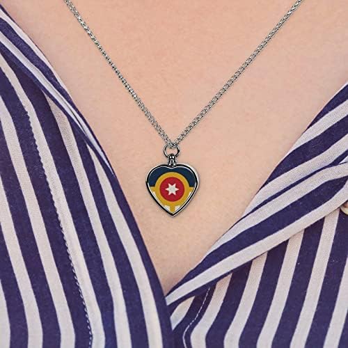Tulsa Zastava ogrlica od urne za kućne ljubimce kremiranje Privezak za srce spomen obilježje nakit