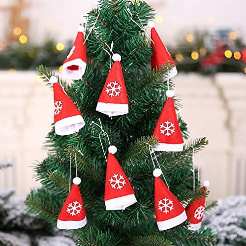 NUOBESTY Santa šešir pribor za jelo držač Mini srebrninu Cover božićno drvo ukras dekor džepovi nož vino bočica