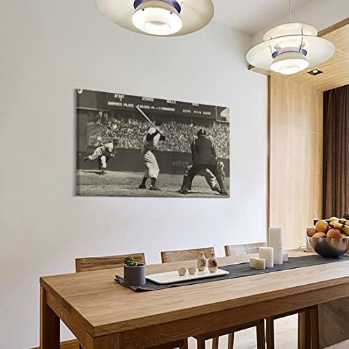 Cleveland Indijanci' Bob Ferrer Pitches New York Yankees' Joe DiMaggio crno-bijeli Poster platneni zidni umjetnički printovi za zidni dekor soba dekor spavaća soba dekor pokloni 16x24inch Frame-Style