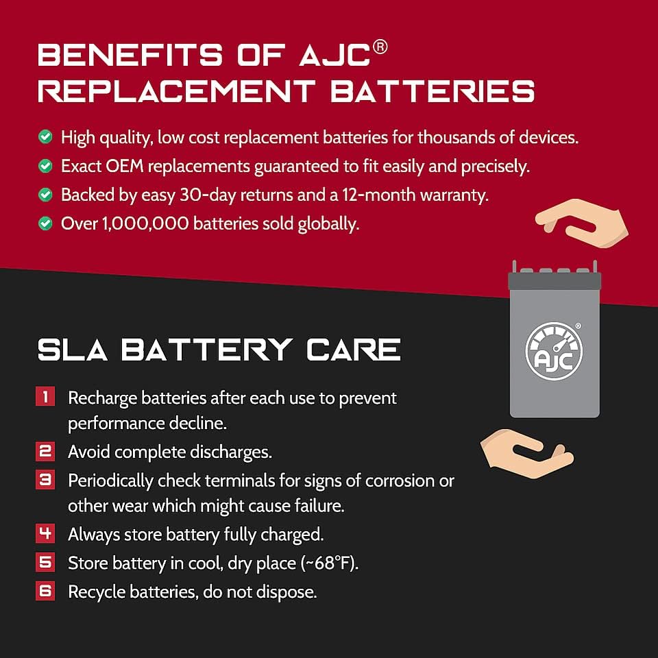 Zamjena marke AJC baterije za Johnson kontrole Jc612 6v 1.3 Ah ups baterija-ovo je zamjena marke AJC