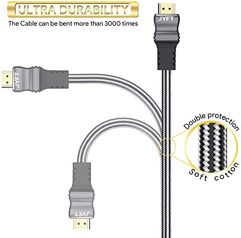 JYFT HDMI kabel 3.3Feet HDMI 2.1 sa pletenom kablom, video 8k @ 60Hz Ultra HD, Ethernet & Audio Return, podržavaju Apple TV, Xbox, PS3, PS4, HDTV