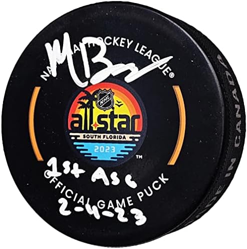 Matty Beniers potpisao zvanični Seattle Kraken Logo Hockey Puck 1st ASG 2-4-23 fanatici Holo zaliha 214875-potpisani