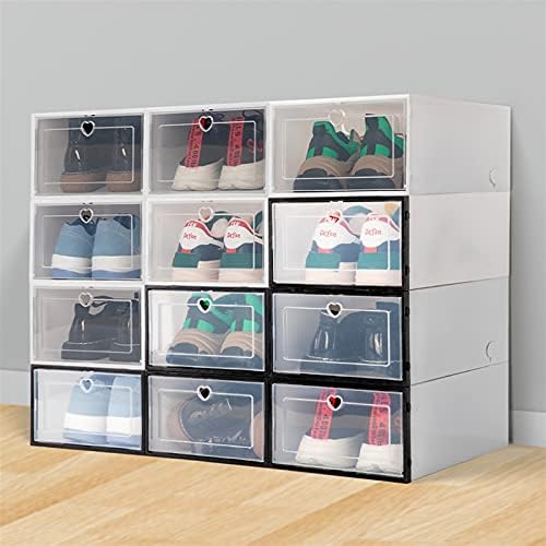ZSFBIAO 8PCS Sklopivi kutija za odlaganje prozirne kutije za obuću plastične spremište za pohranu Običnica Organizator kutija za cipele Kućni prostor Spremanje cipela za cipele