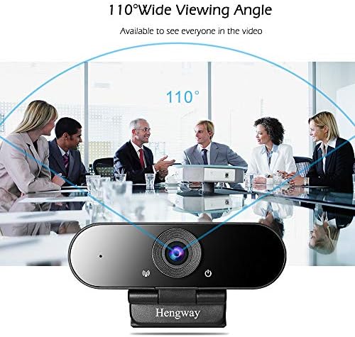 Hengway Web kamera sa Stereo mikrofonom i poklopcem za privatnost, Full HD 1080p putem USB terminala,110 ° širokougaoni za konferencije, učenje na daljinu ili sastanke, Video ćaskanje, pozive, timske igre itd,