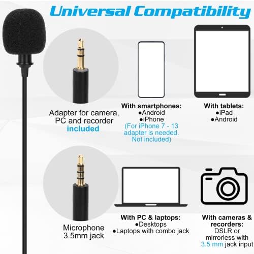 Profesionalni ocena Lavalier Revel mikrofon za Panasonic Eluga A3 PRO kompatibilan sa iPhone telefonom ili bloganjem fotoaparata Vlogging ASMR snimanje video maleni mikrofon s jednostavnim isječkom na sistemu
