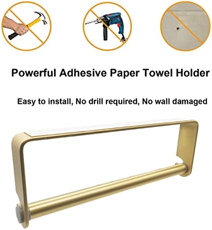 TeenGo držač papirnih ručnika ispod ormarića, samoljepljivi i držač papirnih ručnika za montažu na zid bez držača