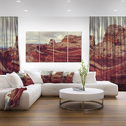 Designart PT12272-271 predivan pogled na litice Vermillion-Oversized Landscape Canvas Art, 28 H & nbsp; x & nbsp;48 W & nbsp;x  1 D 4P