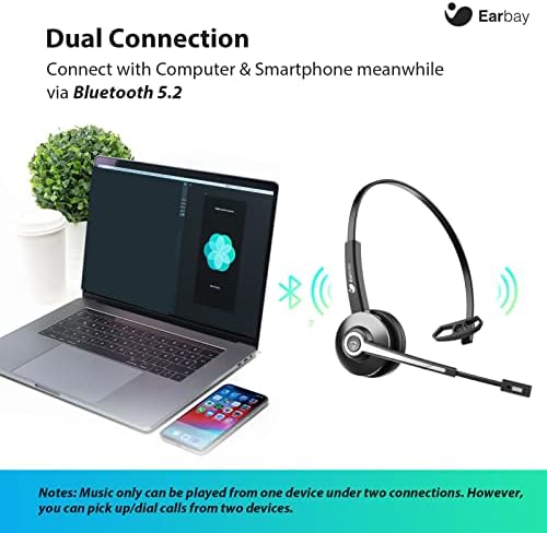 Slušalice sa mikrofonom za poništavanje buke & amp; USB Dongle, Bluetooth slušalice sa Mic Mute & amp; baza za punjenje za PC računar / telefone/ured/zum / Skype / sastanak