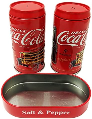 Kompanija Coca Cola Set soli i bibera sa držačem, Crvena