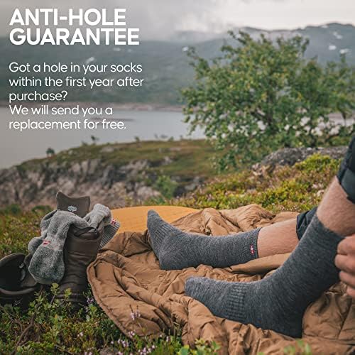 Danska izdržljivost Merino vunene čarape, termalno, anti-blister za muškarce i žene 2- pakovanje