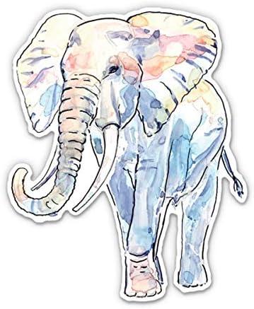 Elephant Prilično akvarel umjetničko - 12 Vinil naljepnica vodootporna naljepnica
