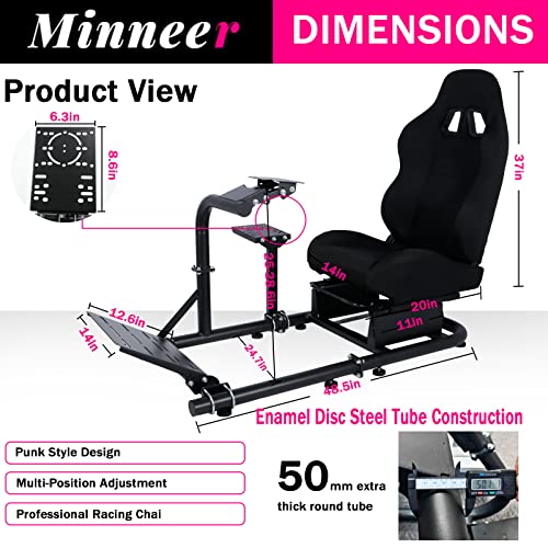 Minneer Super Vožnja simulator kokpit sa pravom sjedištem za Logitech G25, G27, G29, G920 PC Dual-Segment Podesiv