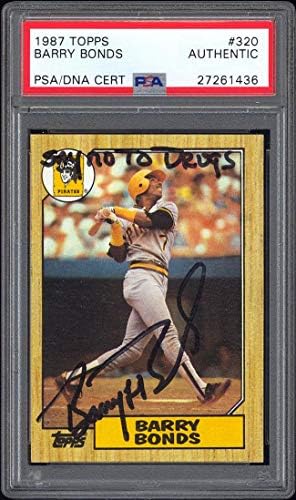 1987 Topps #320 Barry Bonds RC PSA/DNK sa autogramom reci ne drogama natpis-Bejzbol propale kartice sa autogramom