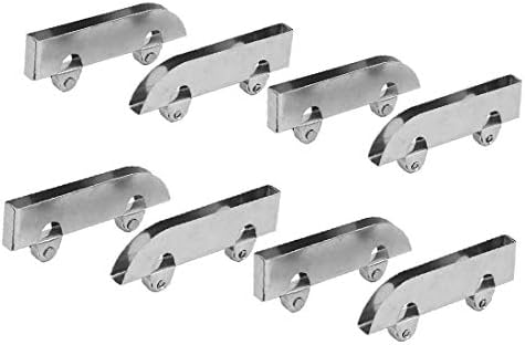 X-Dree Staklena vrata kliznih valjci stezaljki CLAMPS srebrni ton 60x6x23mm 8pcs (Showcase Puerta de