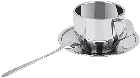 Namorna čaša za kavu, izolirana od nehrđajućeg čelika, kofe dvostruko zidni čaj mlečni mlečni šalica sa tanjirnim