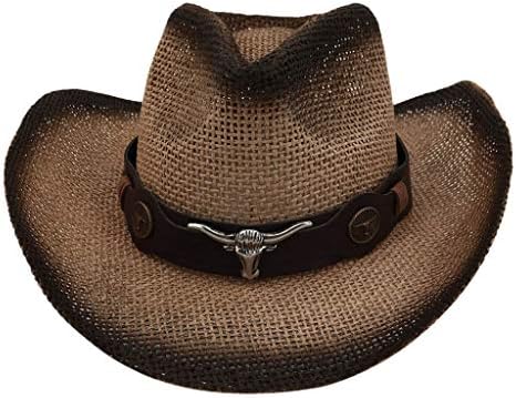 Kožni široki rudni kišni kape Holivudski kaubojski kape za muškarce i žene, zapadni kožni kaubojski šešir - sitni kožni šešir