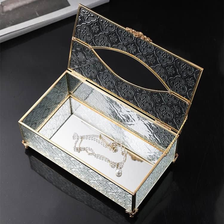 Qwerty zlatni hod stolofanski kutija za tkivo bakrene trake ukrasno urezano kutija za pohranu Početna dekor