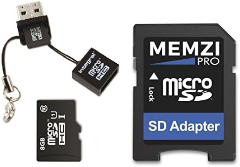 MEMZI PRO 8GB Klasa 10 90MB / s Micro SDHC memorijska kartica sa SD adapterom i Micro USB čitačem za Motorola Moto M, Z2 Play, E4 Plus, E4, C ili C Plus mobilne telefone