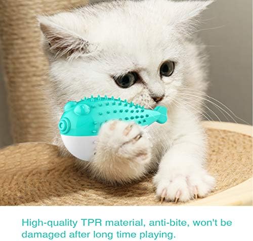 BEININA CAT četkica za zube Catnip sa ugrađenim zvonom, interaktivna gumena zubna njega za mačku, igračka za žvakanje u obliku ballonskih čišćenja zuba čišćenja izdržljive mačje igračke za trljanje lica sa katopima