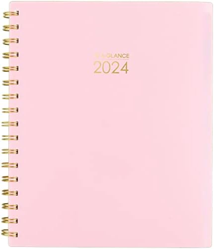Pogled 2024 sedmični i mjesečni plan, 7 x 8-3 / 4, srednji, sklad, ružičasta