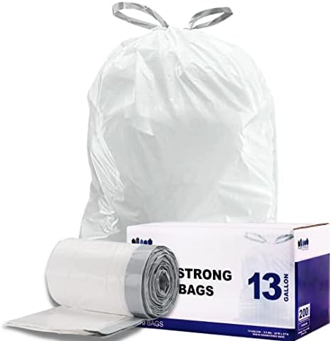 PlasticplePlace 13 galonske vreće za smeće │ 1,2 mil │ Bijela napona za smeće Can za smeće │ 24 x 31