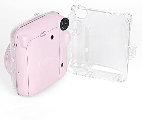 Rieibi Mini 12 futrola za kameru - prozirna zaštitna futrola za Fujifilm Instax Mini 12 Instant kameru - tvrda torbica za nošenje računara sa uklonjivom naramenicom-prozirna