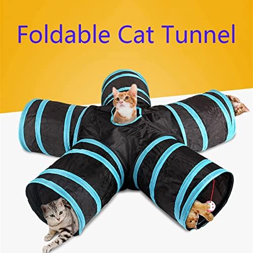 NARCNTON Trosmjerni tunel za mačke, edukativna igračka za mačke, kanta za bušilicu, sklopivi kanal za