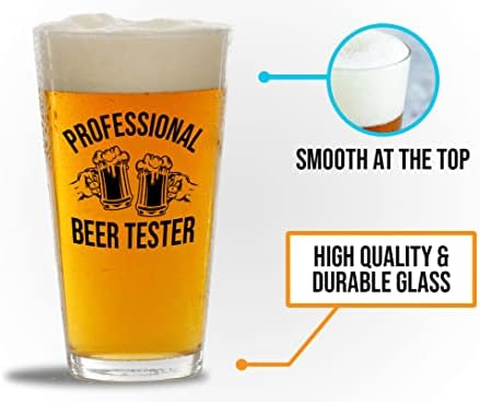 Flairy Land beer Lover Pint Glass 16oz - profesionalni Tester piva - poklon piva za pivo alkohola Hladno