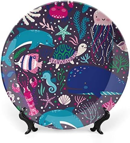 Morske životinje Delfin i kitove ukrasne ploče Keramičke ploče Zidni viseći dekor sa zaslonom