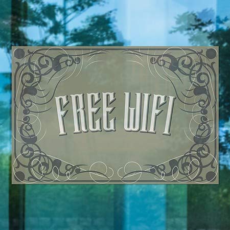 CGsignLab | Besplatni wifi -victorian gotic prozor Cling | 30 x20