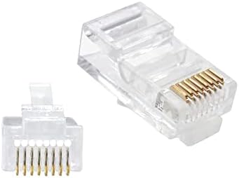 100-pack CAT6 prolaz kroz konektor, CAT6 / CAT5E RJ45 priključak, Ethernet kabl Clock konektori UTP mrežni