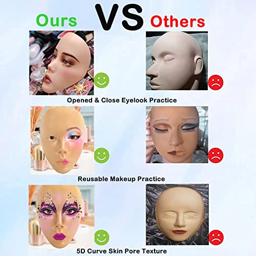 Šišdijanska smeđa šminka prakticira puna lica, 5D silikonska šminkanje praksa ploče sa četkicama,