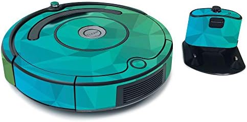Koža Monyyykins za Irobot Roomba 675 MAX Pokrivenost - plavi zeleni poligon | Zaštitni, izdržljivi i jedinstveni poklopac zamotavanja vinilnog dekala | Jednostavan za prijavu, uklanjanje i promjena stilova | Napravljeno u sad