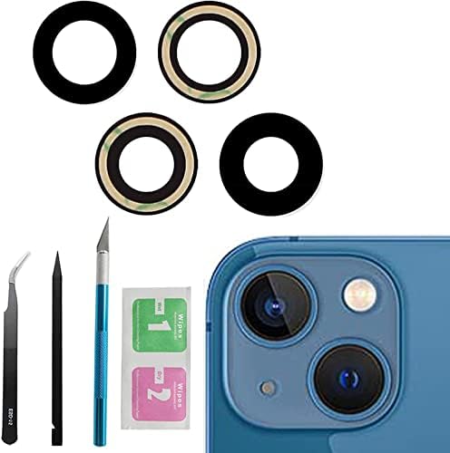 2kom / Set zadnja kamera staklena sočiva zamjena za iPhone 13 za iPhone 13 Mini Kamera staklena sočiva Max Sapphire sa unaprijed instaliranim ljepilom + set alata za zamjenu