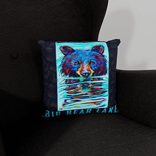 Big Bear Lake Wet Bear Faux Suede Sofa Throw jastuk od uljane slike umjetnika Kari Lehr 18x 18.