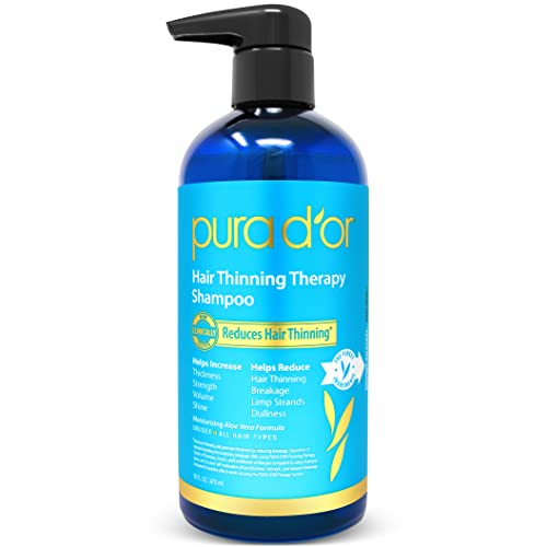 PURA D'OR terapija stanjivanja kose Biotin šampon vanilija lavanda miris w / Arganovo ulje, biljni DHT blokatori, nula sulfata, prirodni sastojci za muškarce & žene, sve vrste kose