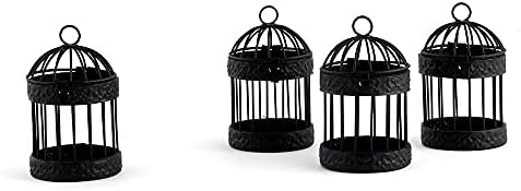 Minijatura za svadbene klasične okrugle dekorativne ptice-pakovanje od 4-crne boje