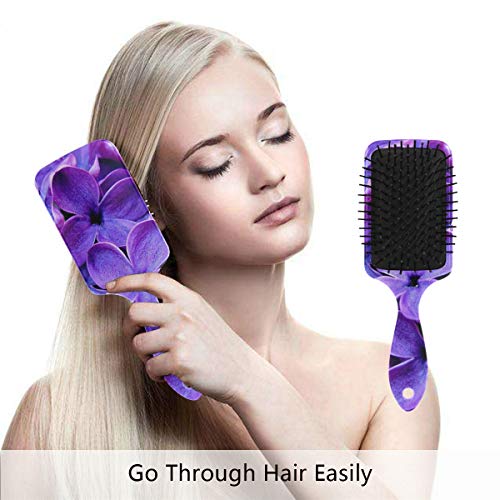 Vipsk Zračni jastuk četkica za kosu, plastični šareni ljubičasti cvijet, pogodna dobra masaža i antitatska detaljiva četka za kosu za suhu i mokru kosu, gustu, kovrčavu ili ravno