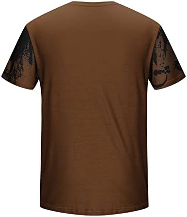 Hlače rukave za muškarce za muškarce, muški casual okrugli vrat majica 3D digitalni print pulover Fitness Sports Thirs Bluzes