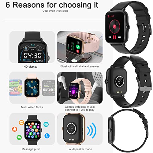Smart Watch, 2022 Najnoviji 1,7 u HD LCD Bluetooth pametnim satovima za Android telefone i iPhone za muškarce, fitness pratilac sa pozivom / tekstu / monitorom za spavanje / spavanje