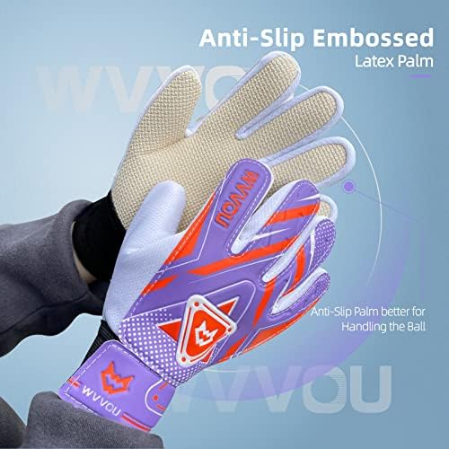 Golmanske rukavice WVVOU za djecu mladiće, nogometne rukavice s dvostrukom zaštitom, antiklizaci nogometne